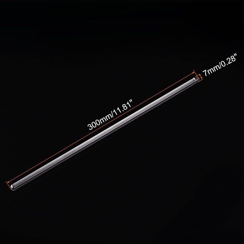MECCANIXITY Borosilicate Glass Stick 11.81" Length 7mm Dia Stir Rod Mixing Tools with Both Ends Round for Lab Kitchen Science 3Pcs 11.81" x 0.28"