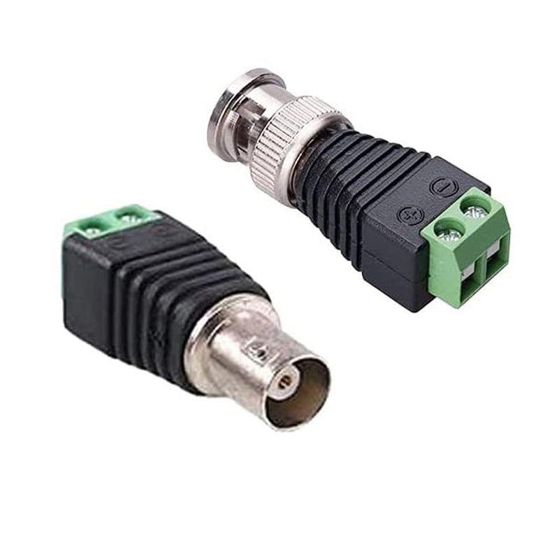 BNC Male and Female Plug Screw Terminal Connector, BNC to Cat5e Adapter Male Connectors and Solderless Female Video Balun Connector, for CCTV Surveillance Camera Terminal Plug - (10 Pcs) BNC screw male and female plug