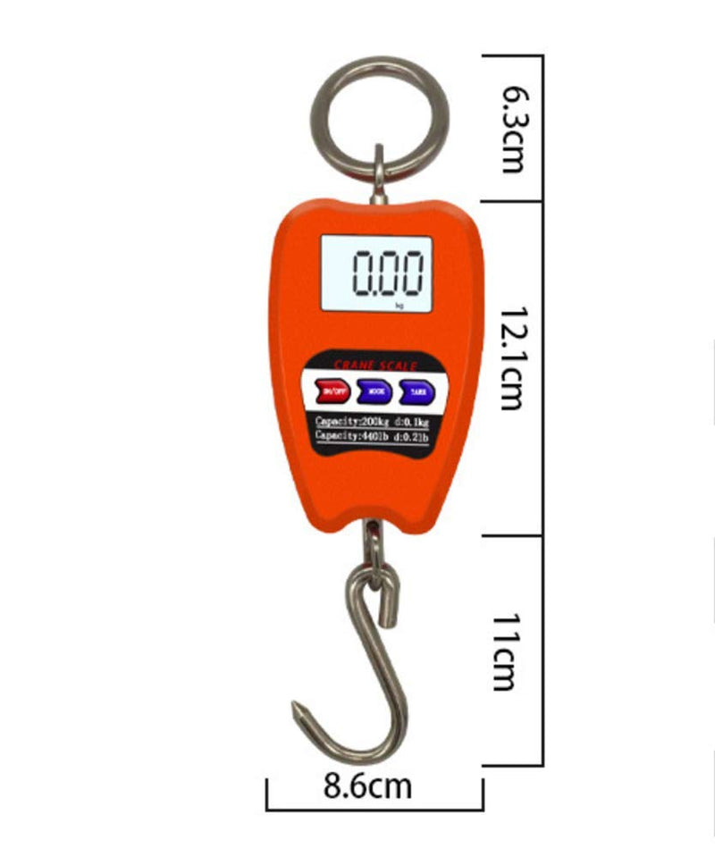 Hanging Weight Scale Industrial Heavy Duty for Farm, Hunting, Bow Draw Weight, Big Fish & Hoyer Lift with Accurate Sensor Digital, Professional (440LBS Orange) 440LBS Orange