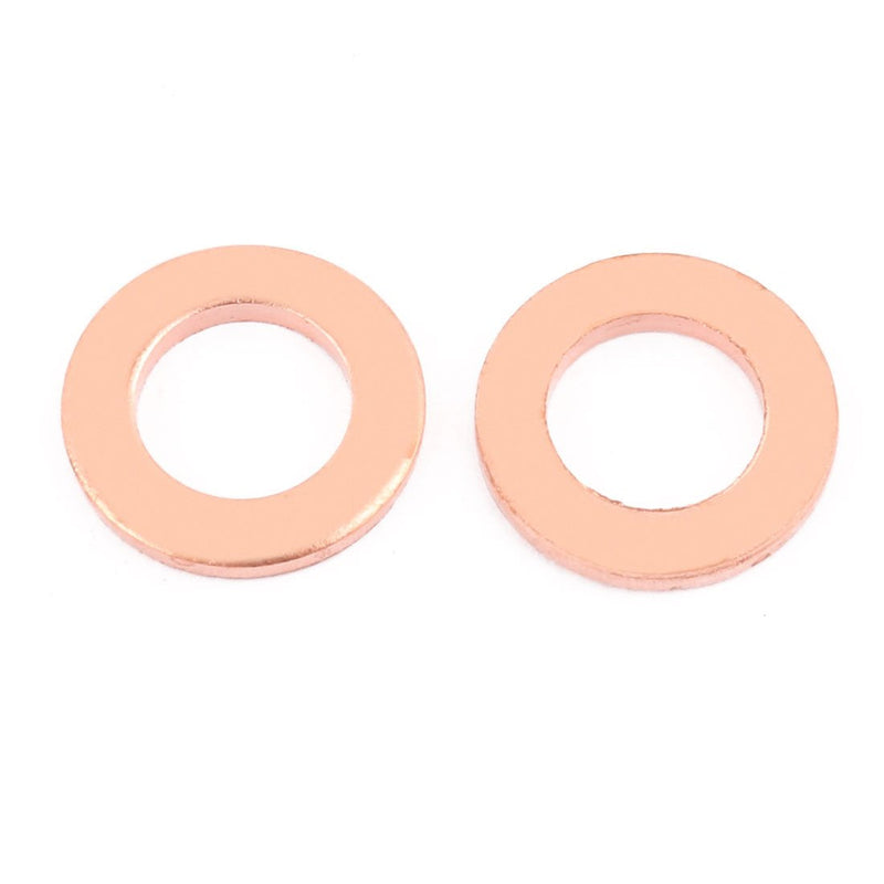 uxcell 10pcs 18mm x 10mm x 2mm Flat Ring Copper Crush Washer Sealing Gasket Fastener