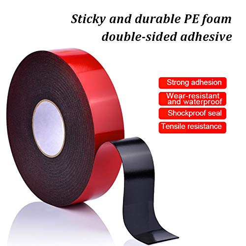 PE Foam Double-Sided Adhesive Tape -Outdoor and Indoor Super Strong Foam Seal Strip for Automotive Mounting，Weatherproof Decorative and Trim，Car Trim Strip，Photo Frame (Wide 1 1/5 in Long 33 Ft) Wide 1 1/5 in Long 33 Ft