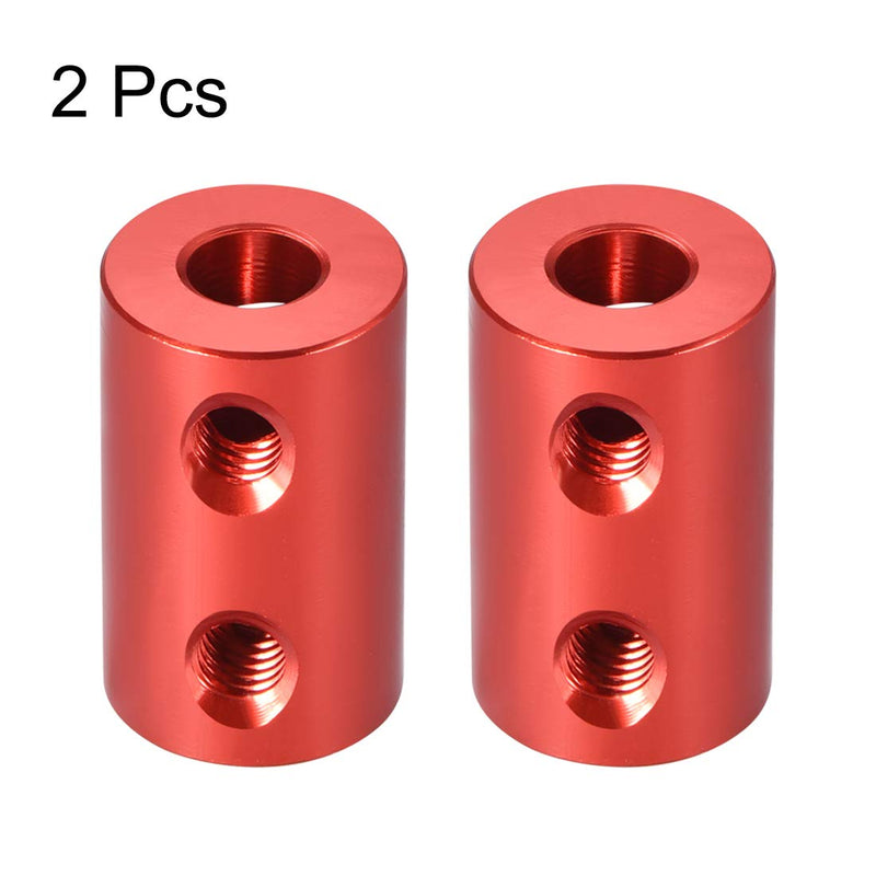 uxcell 5mm to 5mm Bore Rigid Coupling Set Screw L20XD12 Aluminum Alloy,Shaft Coupler Connector,Motor Accessories,Red,2pcs