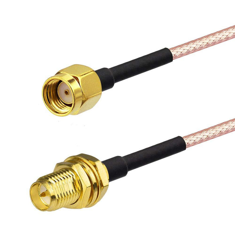 Bingfu WiFi Antenna Extension Cable (2-Pack) RP-SMA Male to RP-SMA Female Bulkhead Mount RG316 Cale 1m 3 feet for WiFi Router Security IP Camera Wireless Mini PCI Express PCIE Network Card Adapter 39 inch / 1m