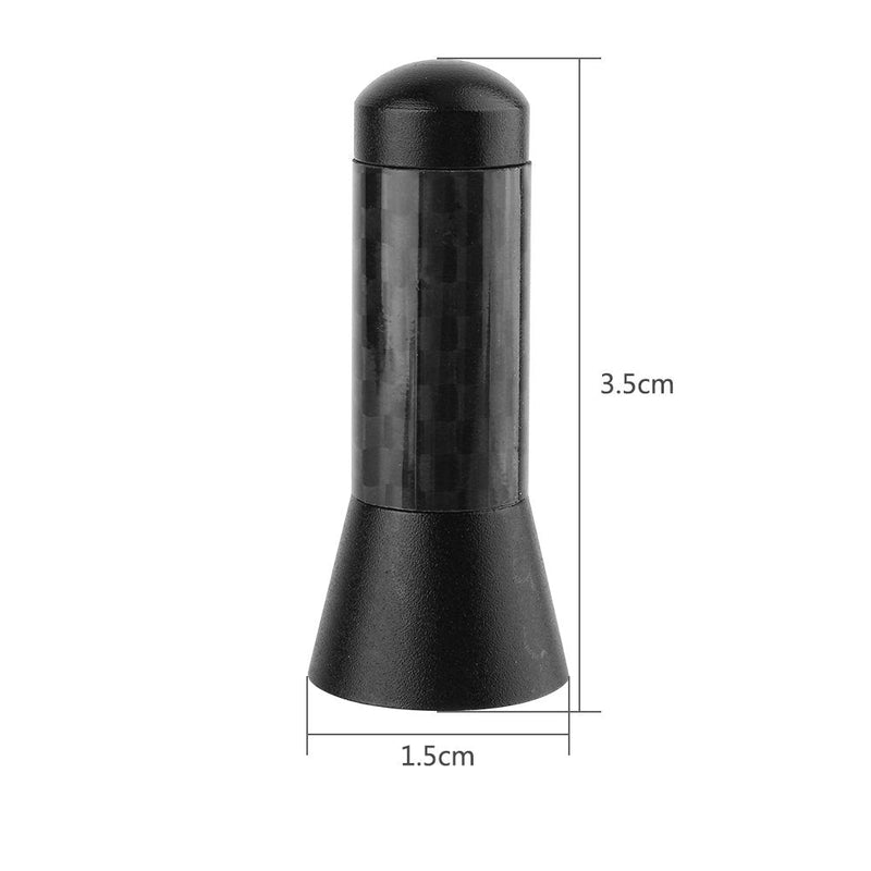 Car Radio Aerial Antenna,3.5cm Carbon Fiber Universal Screw Aluminum Car Short Decoration Antenna,for Vehicle with External Antenna