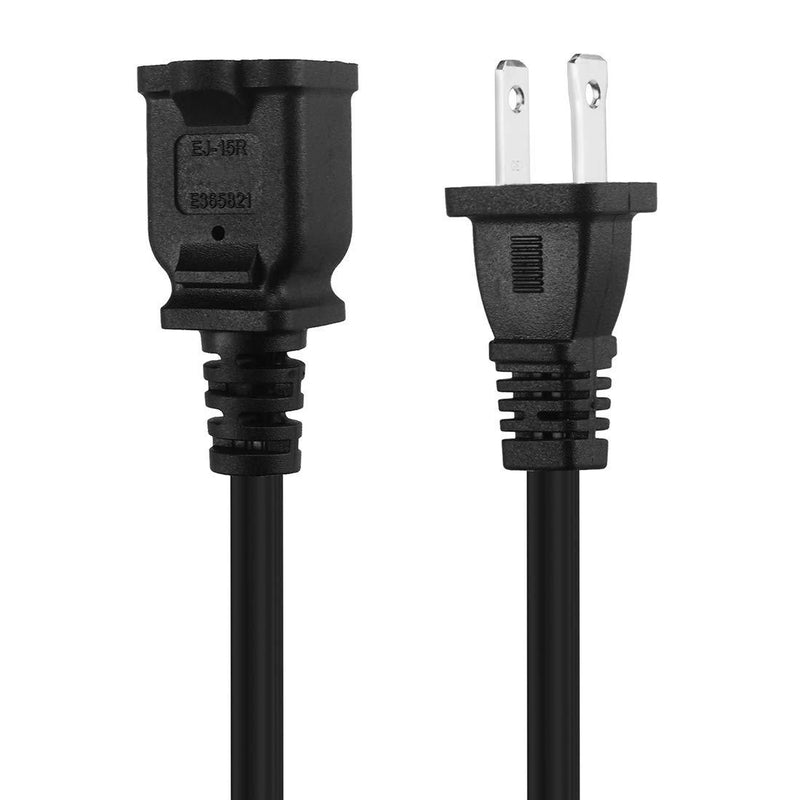 10FT(3M) Polarized US 2-Prong Male-Female Extension Power Cord Cable, 2 Outlet Extension Cable Cord US AC 2-Prong Male/Female Power cable10A/125V,Nema 1-15P to 1-15R Cable Polarity 10-Feet