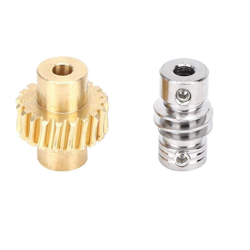 Worm Gear Set, 20: 1 Bronze Worm Gear Wheel and Metal Shaft, High Torsion Worm Gear Replace for 4:1, Industrial Robot Parts for DIY Project