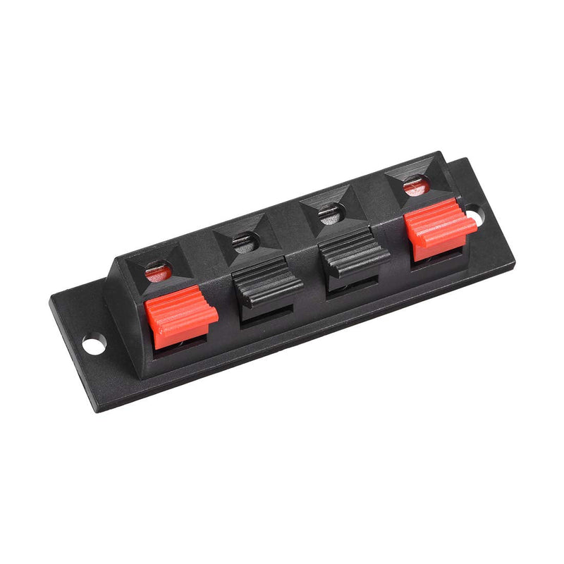 uxcell 4 Way Spring Speaker Terminal Clip Push Release Connector Audio Cable Terminals Strip Block WP4-7 3Pcs