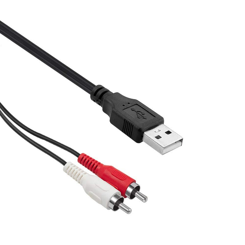 Duttek RCA to USB Cable, USB to RCA Cable,USB 2.0 Male to 2 RCA Male Video AV A/V Converter Camcorder Audio Capture Card Splitter Adapter Cable for TV/Mac/PC (5 Ft/1.5m) usb 2.0 male to rca male