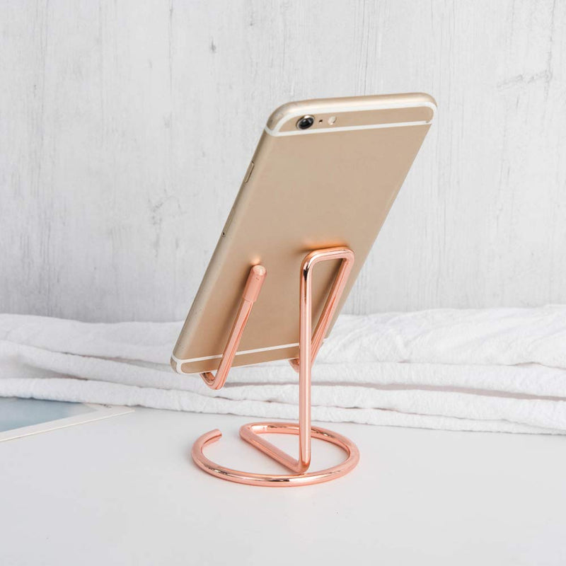 Cell Phone Iron Stand Holder, Rose Gold Universal Portable Tablets Holder, Compatible with All Mobile Phones by HubHnb (Golden) golden