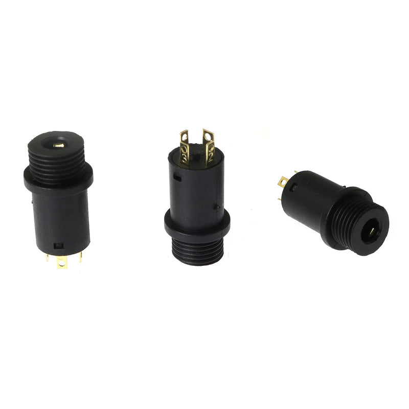 RLECS 10pcs 3.5mm Mini Stereo Female Jack Socket Plug with Nut, 3.5MM Mini Stereo Panel Mount Jack Solder Connector 4-Pole Gold-Plated, 3.5 mm Headphone Audio Jack