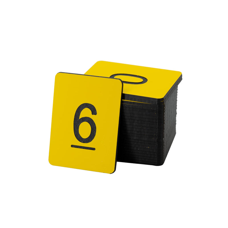 StayMax Rectangle Plastic Numbered Tags Number Disc Number Token (0-50, Yellow) 0-50