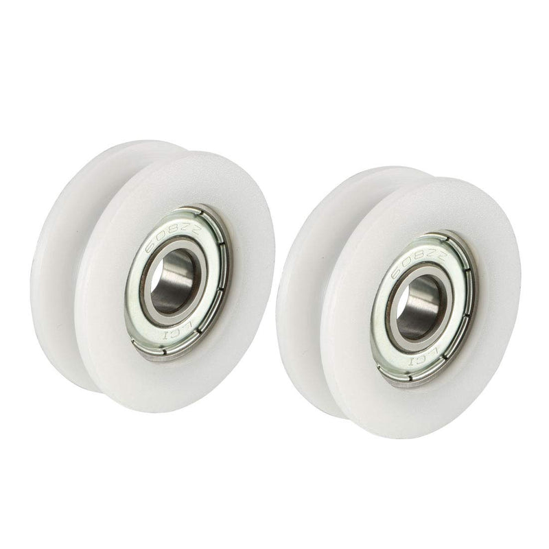 uxcell 2pcs 4.3mm Deep Metal V Groove Guide Bearing Pulley Rail Ball Wheel 8x34x11mm