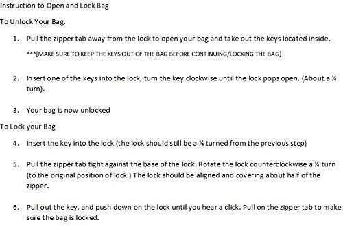 Locking Document HIPAA Bag 16 x 20 with Handles (Black) Black