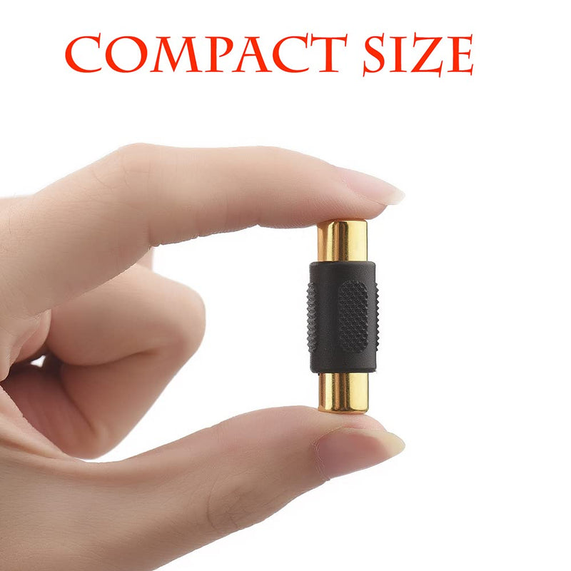 Warmstor 20-Pack Gold Plated RCA Female to RCA Female Coupler Adapter for Speaker, RCA Cable, Phono, Amplifier