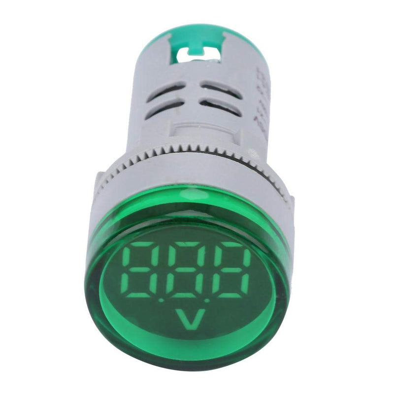 Digital DC Voltmeter LED Display Voltage Meter 6-100V Signal Light DC Voltage Meter Indicator Round Lamp Tester Blue Red White Green Yellow(Green)