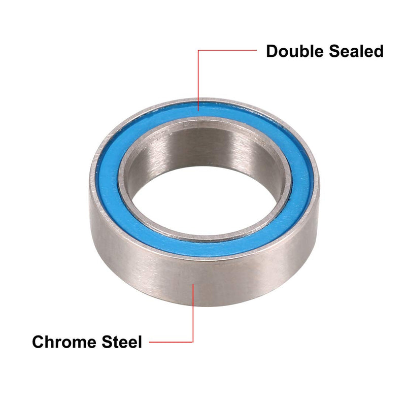 uxcell MR128-2RS Deep Groove Ball Bearing 8x12x3.5mm Double Sealed ABEC-3 Bearings 4-Pack Blue