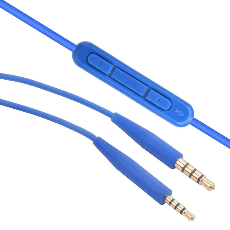 Replacement Bose OE2 Cable QC25 Extension Cord Audio Cable Line Compatible with Bose SoundTrue Soundlink QC25 QC35 On-Ear OE2 Headphones (Blue/Mic)