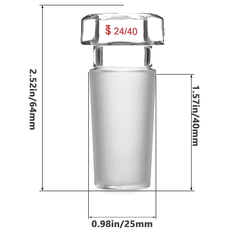 Starfa Lab Glass Hexagonal Head Glass Stopper for 24/40 Joint Glass (2 Packs)