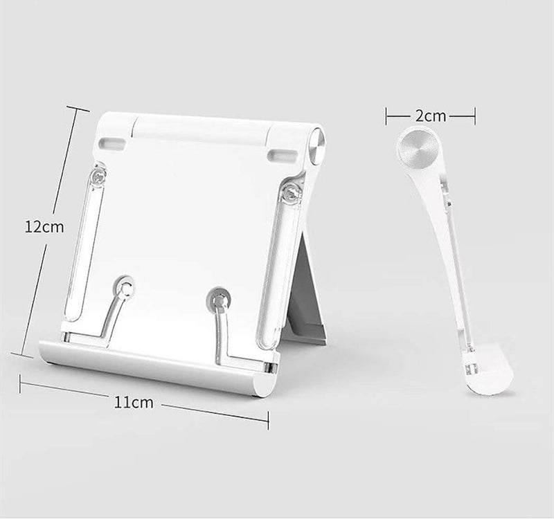 Qiviya Portable Reading Stand,Collapsible Book Holder,Multifunction Document Stand,Hands Free Mini Stand Holder with Adjustable Angle for iPad/Cellphone/Textbook/Cookbook/Musicbook/Document (White) White