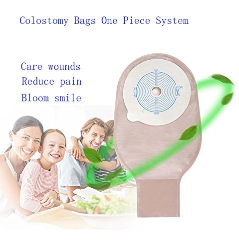 Ostomy Bags Colostomy Ileostomy Stoma Care,Cut-to-Fit(Max Cut 65mm),One-Piece Drainable Pouches with Clip Closures,Pack of 20 PCS Ostomy-A002