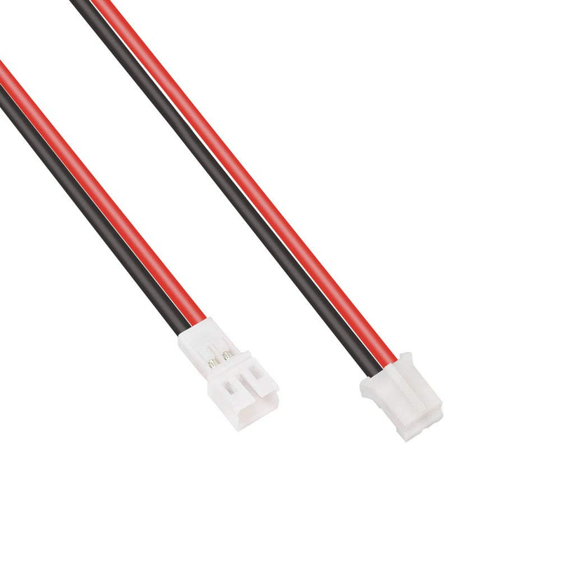 5 Pairs Silicone JST-PH 2.0 Male and Female Connector Cable, SIM&NAT 10cm 20AWG Tiny Whoop Mini JST 2-pin connectors for Battery JJRC H67 H36 Blade Inductrix E010 E013