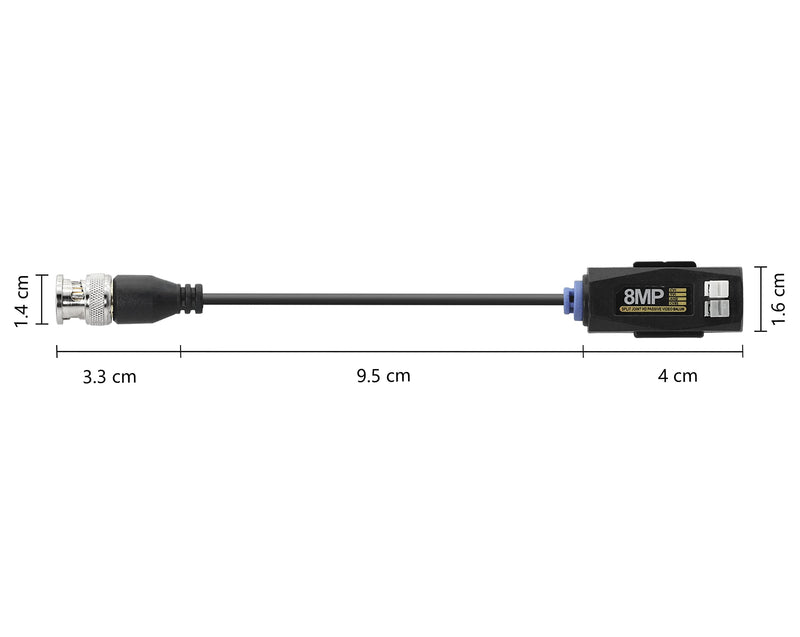 YACSEJAO Video Balun HD-CVI TVI AHD CVBS Passive Connector BNC Video Balun Transceiver Cable for 4K 1080P 960P 720P 8MP 6MP 5MP 4MP 3MP CCTV Security DVR Surveillance Camera System -1 Pair