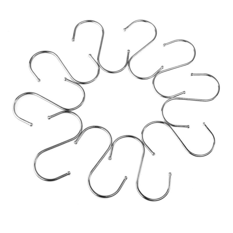 Kaariss Premium 10-Pack Stainless Steel Round S Shaped Hooks