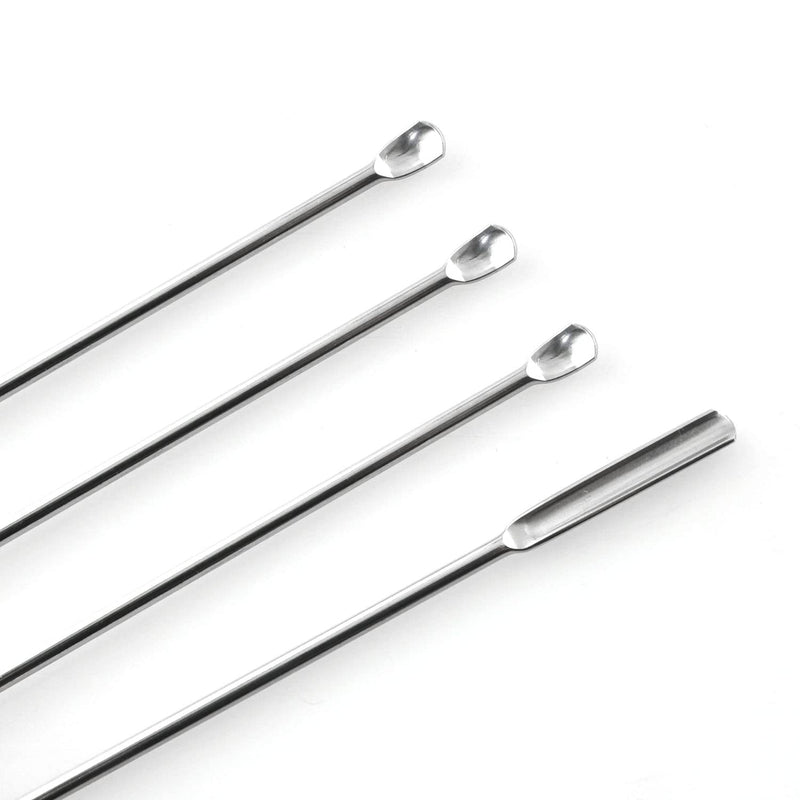 ZZHXSM 1Set of 3 Pcs Scientific Labwares Stainless Steel Double Ended Micro Lab Scoop Spoon Laboratory Equipment Half Rounded and Flat End Spatula Sampler
