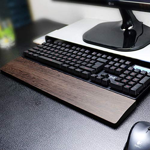 TINTON LIFE Handmade Keyboard pad Wrist Rest Keyboard Holder Wooden Hand pad Wrist pad Support for Office Work Anti-Fatigue(60 Key 300×80×20mm) 60 Key