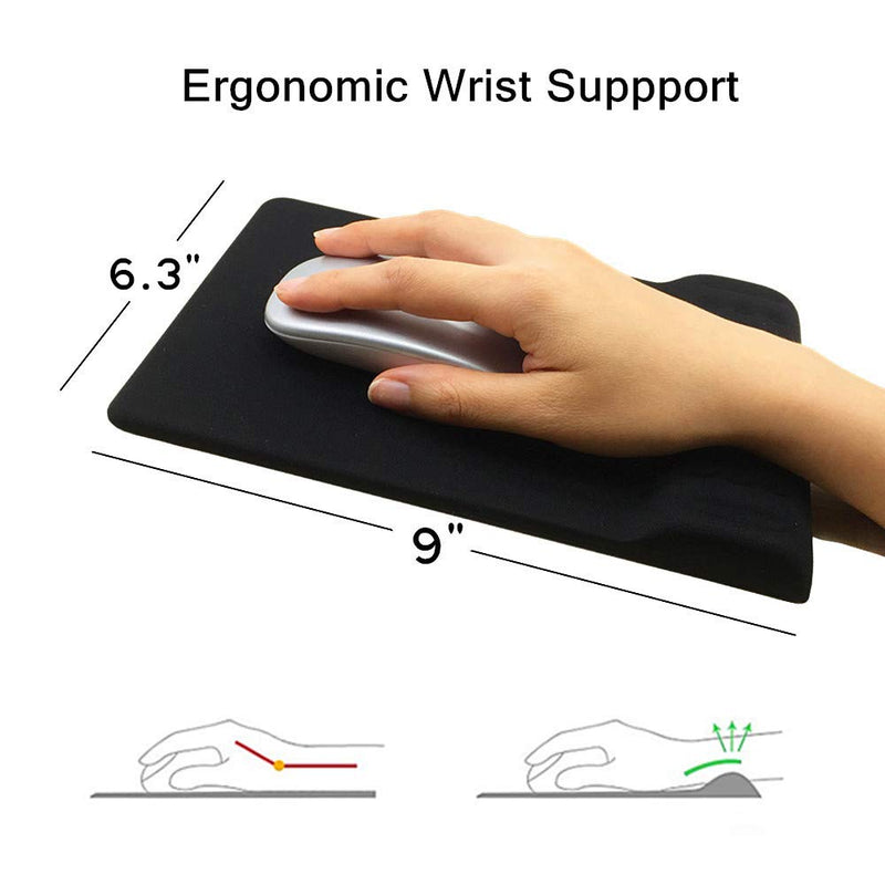 Mouse Pad with Wrist Rest - Memory Foam Mousepad Soft Comfortable Wrist Rest Support Square Mouse Mat