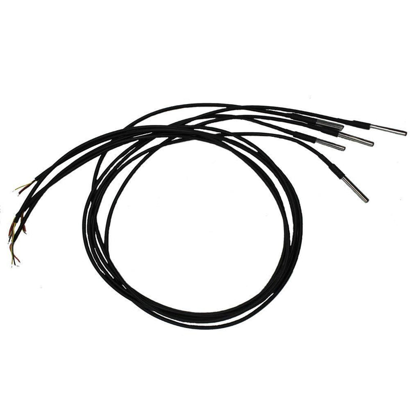 Eiechip 5PCS Waterproof Temperature Probe Thermometer DS18B20 1M with Heat Resistance Thermal Cable