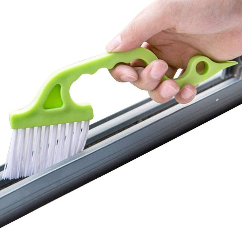 3Pcs Hand-held Groove Gap Cleaning Tools Door Window Track Kitchen Cleaning Brushes , for Window Air Conditioning Kitchen Cleaning （Blue, Green, Pink）