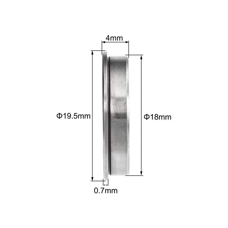 uxcell F6701ZZ Flanged Ball Bearing 12x18x4mm Double Shielded Chrome Steel Bearings 10pcs