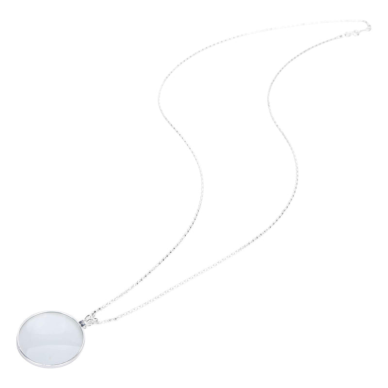 Magnifying Glass Portable, 5X Necklace Monocle Pendant Magnifier Magnifying Glass With Magnifiers For Reading Hobbies For Inspection Seniors(Silver)