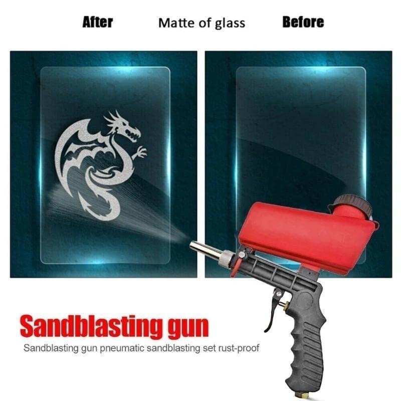 1/4" Air Sandblasting Gun, 90psi Gravity Pneumatic Sandblaster, Small Sandblasting Machine for Removing Paint, Stains, Rustproof Surfaces