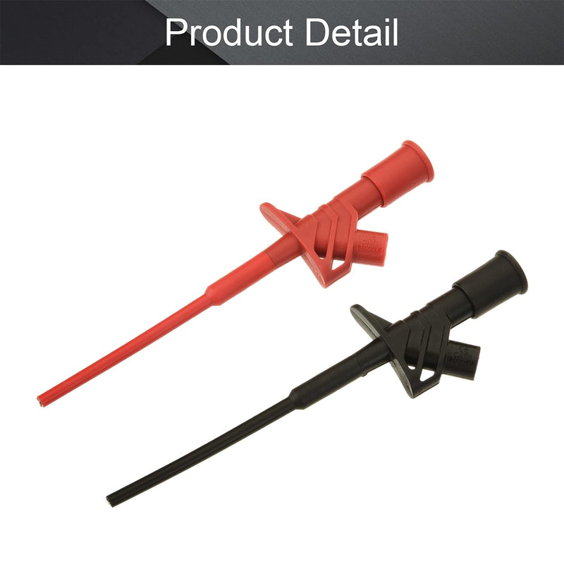 Fielect T0169 Test Leads Testing Hook Clip Probe Flexible Probe High Voltage Differential Test Hook for Electronic Testing 2 Pcs
