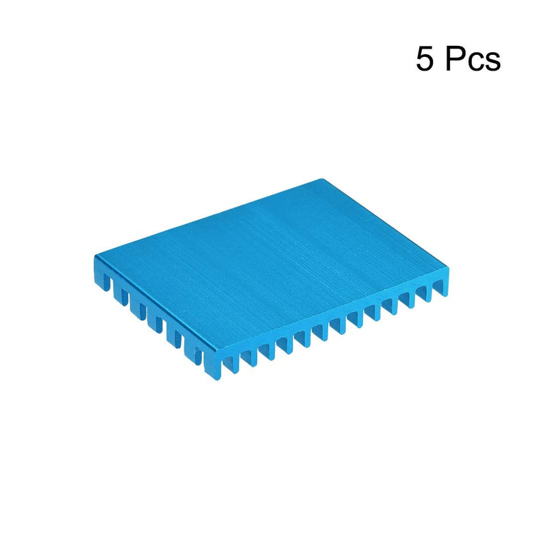 uxcell Electronic Radiators Heatsink for MOS GPU IC Chip Blue 30 x 40 x 5 mm 5pcs 30x40x5mm