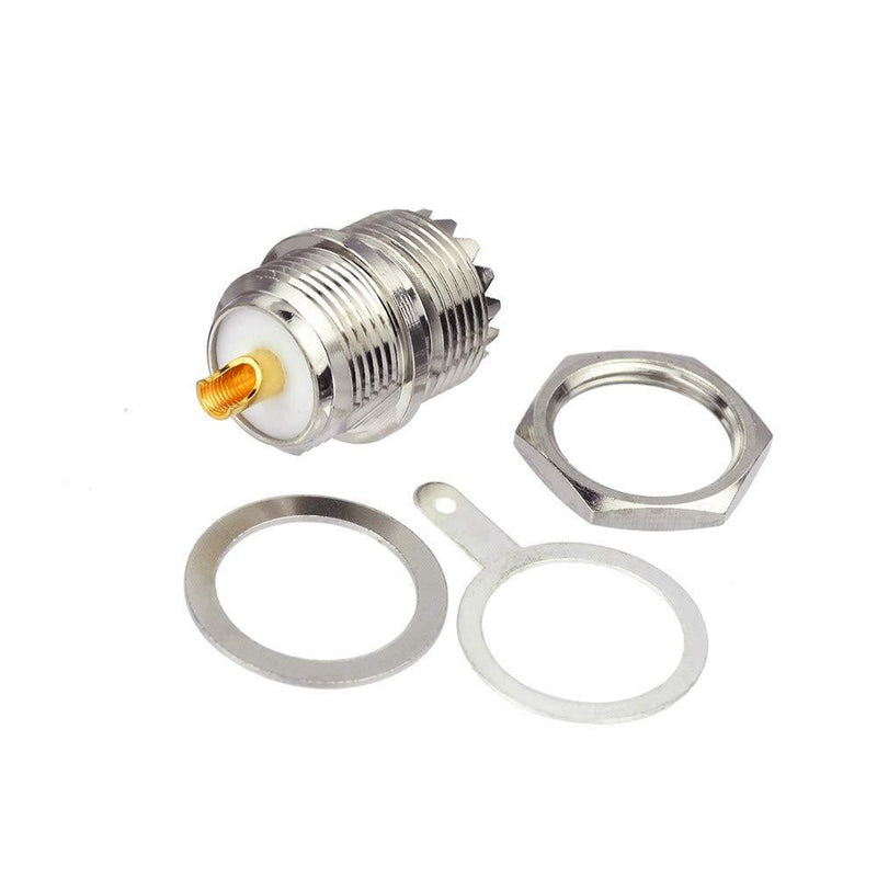 wlaniot SO239 Bulkhead Connector UHF Female Nut Bulkhead Handle Deck Clip Solder Cup Panel Mount Straight Connector 3pcs SO239 Bulkhead Solder