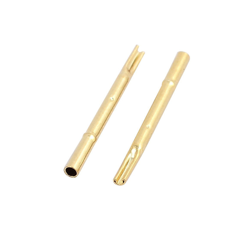 uxcell 100pcs R75-3S 1.3mm Dia 17.5mm Length Metal Test Probe Needle Cover Gold Plated