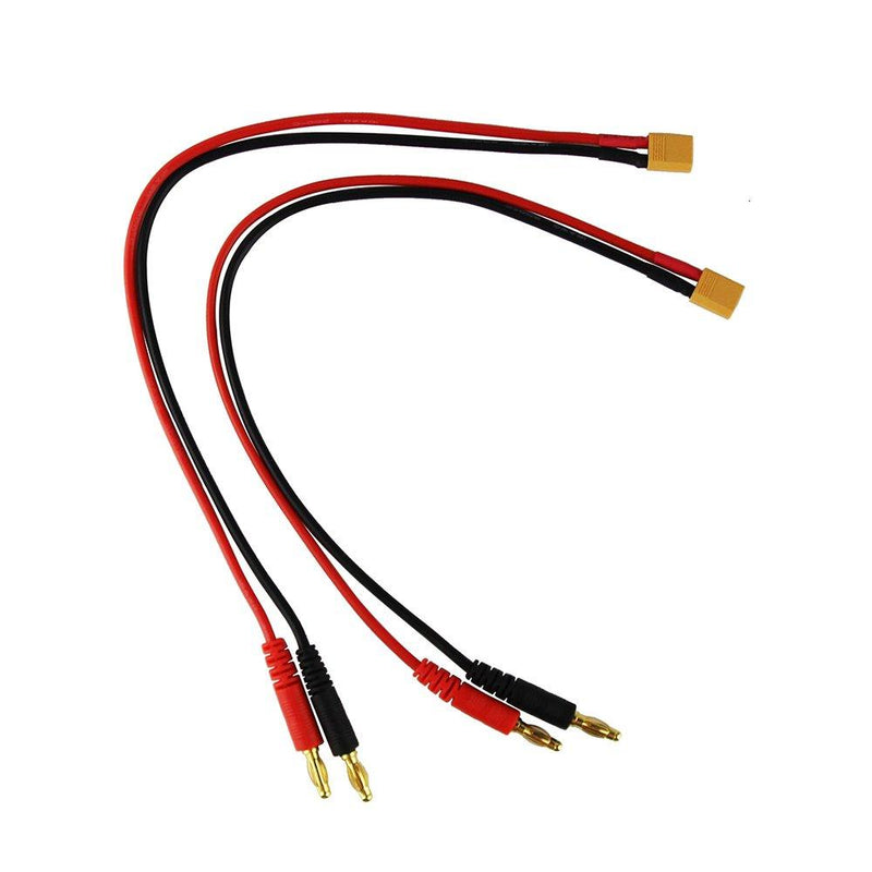 OliYin RC Battery Charge XT30 to 4.0mm Banana Plug 16AWG 30cm 11.8inch Cable Connector for RC Helicopter Quadcopter Lipo Battery(Pack of 2)