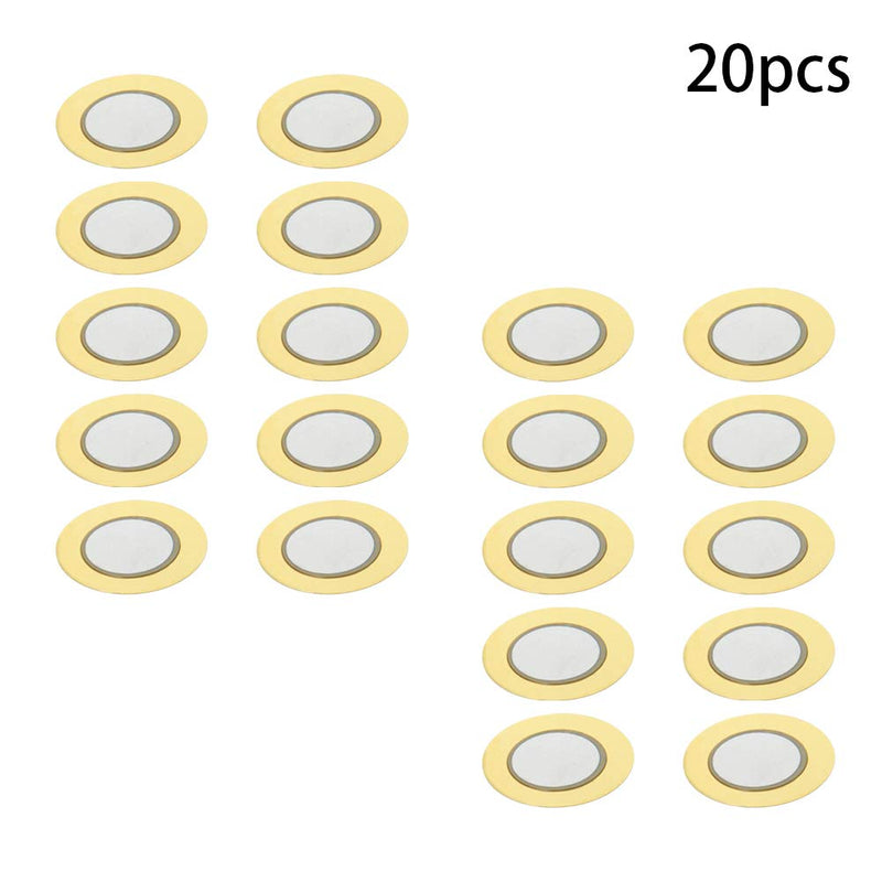 Fielect 20pcs 35mm Diameter Piezo Discs Piezoelectric Ceramic Copper Buzzer Film Gasket