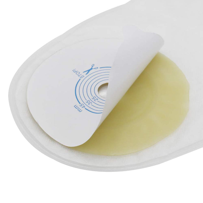 Urostomy Supplies Medicals Drainable Pouch Ostomy Stoma Bags One Piece System Cut-to-Fit（Max Cut 45mm）10PCS 15-45mm