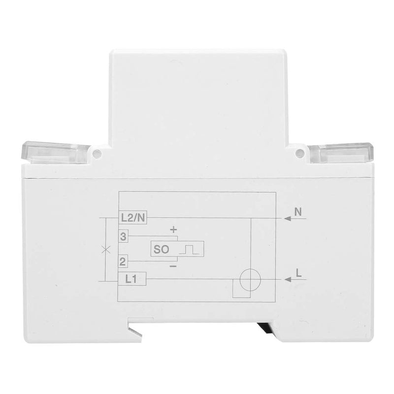 Electric Meter, KWh Meter, Single Phase 4P LED DIN-Rail Electricity Power Consumption Wattmeter Energy Meter, 10-40A