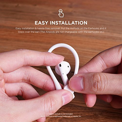elago Ear Hooks Designed for AirPods Pro, AirPods 3 and AirPods 1, 2, Anti-Slip Earbud Accessories, Comfortable Fit, Ergonomic Design, Durable TPU Construction, Perfect for Exercising [White] White