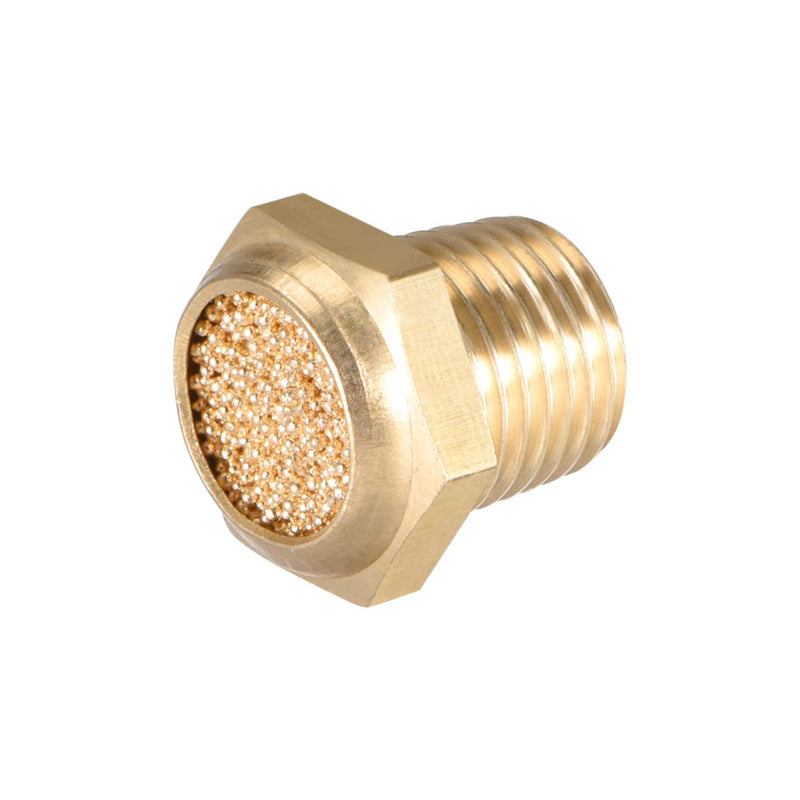 sourcing map 15pcs. Brass silencer G1/8 male thread bronze silencer body flat