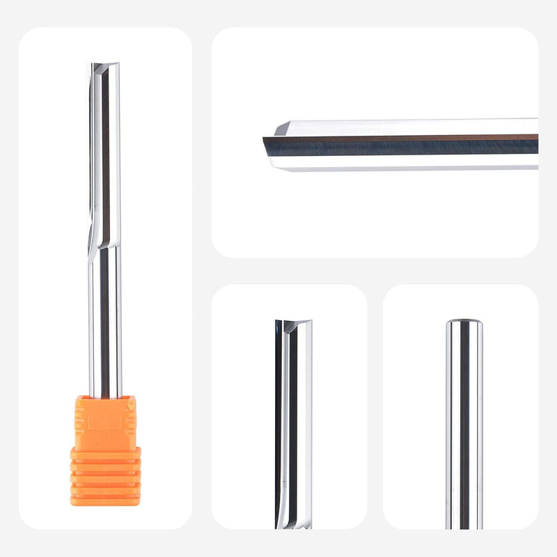 SpeTool 2 Flutes Straight Milling Cutter 6 mm Shank x 32 mm Cutting Length Solid Carbide End Mill CNC Milling Cutter for Wood MDF Acrylic