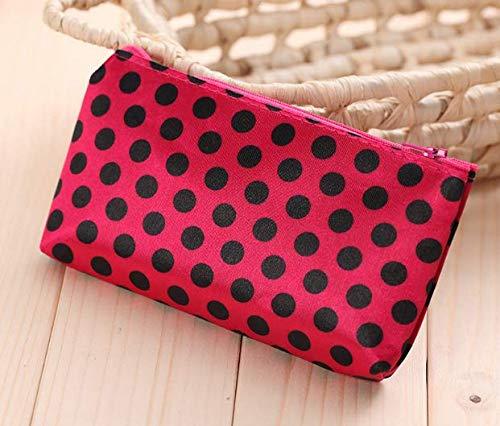 HappyDaily Pack of 7 Fashion Design Muliti-functional Bag Using as Makeup bag or Cosmetic Pouch or Travel Toiletry or Carrying Purse (Heart(Pink/Hotpink/Red/Black)+Polka Dot(Hotpink/Red)+Leopard)