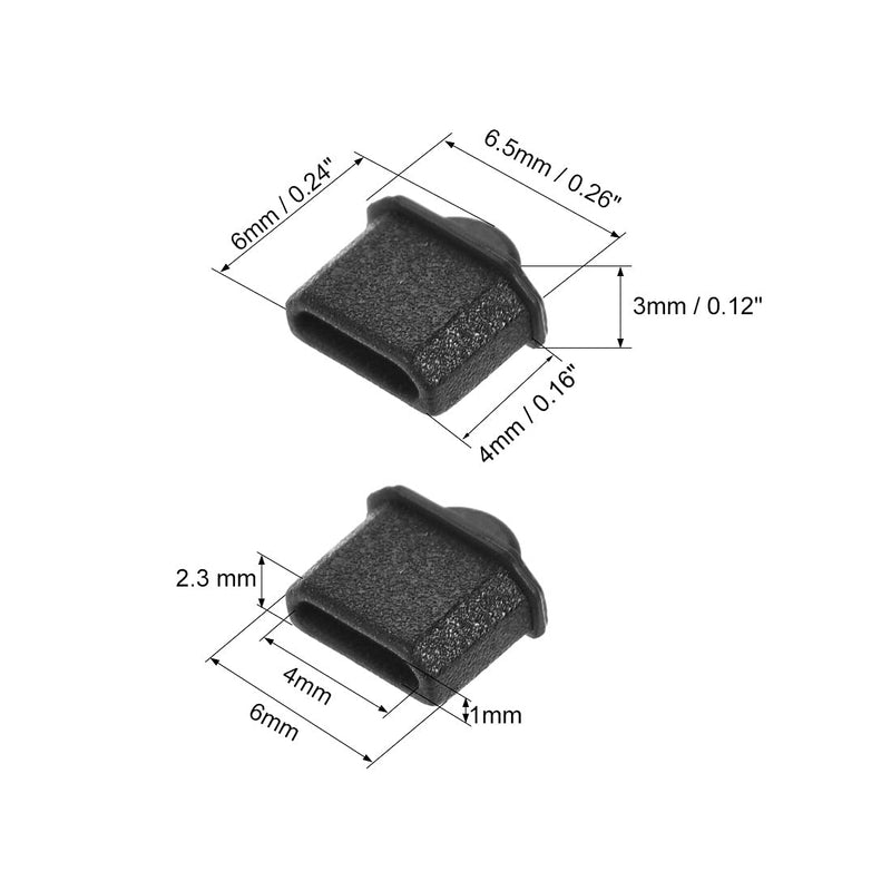 uxcell 5pcs Micro Silicone Protectors Port Anti Dust Cap Cover Black