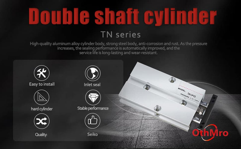 Othmro MAL20x100 Air Cylinder 0.79in Bore 3.94in Stroke Double Action Air Cylinder 1/8PT Single Rod Double Acting Aluminium Penumatic Quick Fitting Mini Air Cylinder for Pneumatic and Hydraulic System
