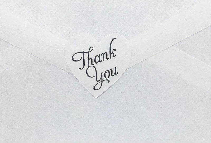 Thank You Stickers Heart Shape White Labels 1 Inch Hearts 500 Adhesive Stickers